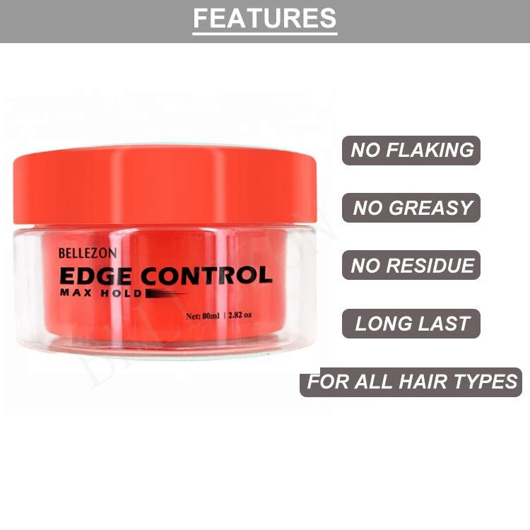 Private Label Natural No Residue Strawberry Women Hair Edge Control Wax