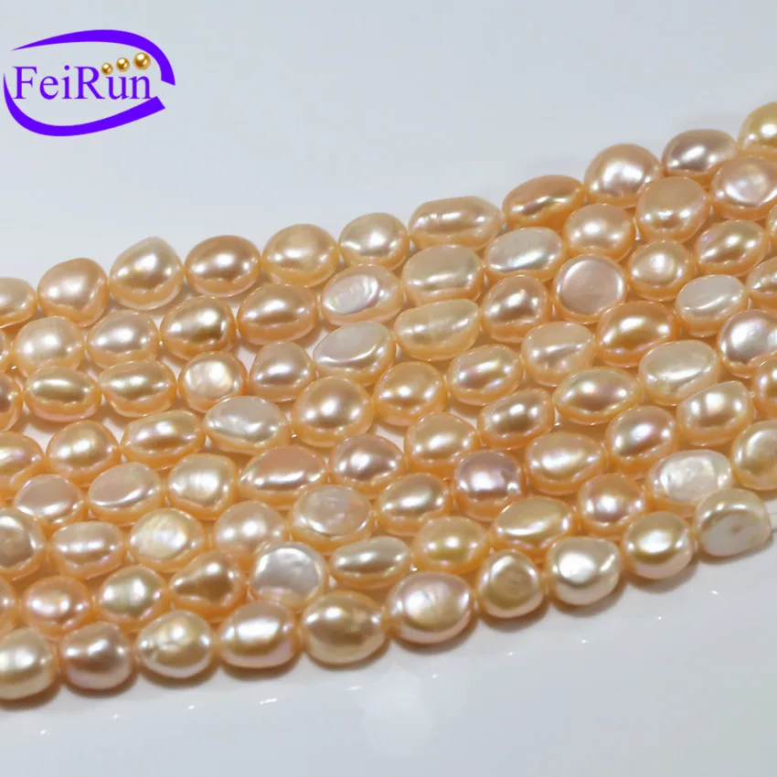 FEIRUN 10*12 мм персиковый розовый жемчуг в стиле барокко пресноводный жемчуг натуральная нить для изготовления ювелирных изделий