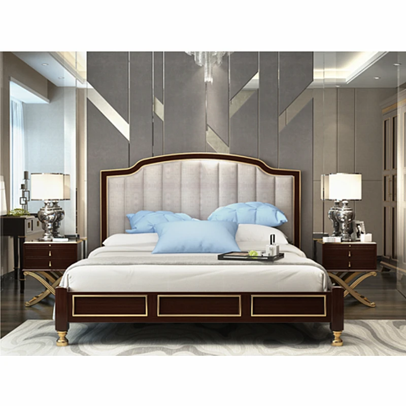 Foshan, оптовая продажа, роскошная европейская мебель для спальни, Классические кровати, большой размер, деревянная кровать