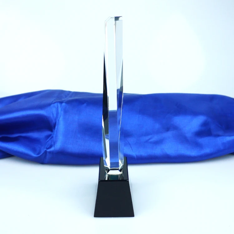 High quality Award cylinder Large Crystal Pillar Trophy