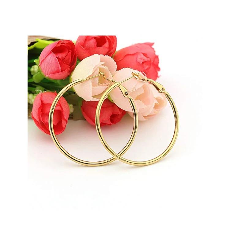 
4 piecesetRose gold silver plated stainless steel round earrings custom wholesale earrings earrings 