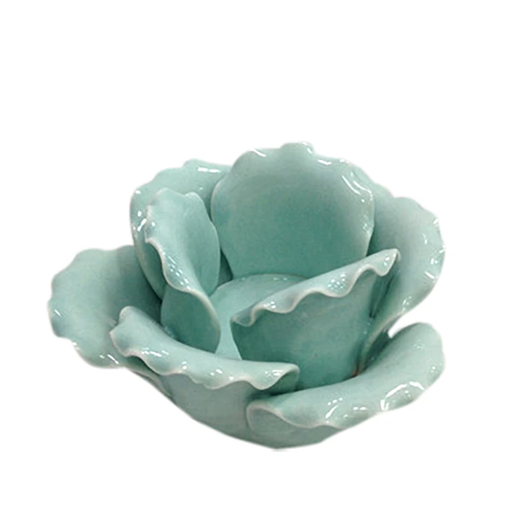
High quality home hotel office decorations porcelain flower candle holder 