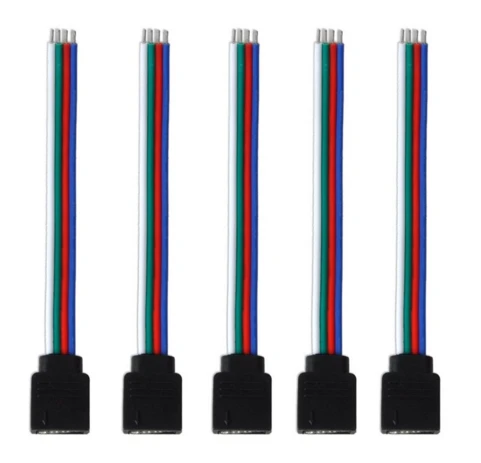10mm 4 pin wire connector with needle for led strip rgb