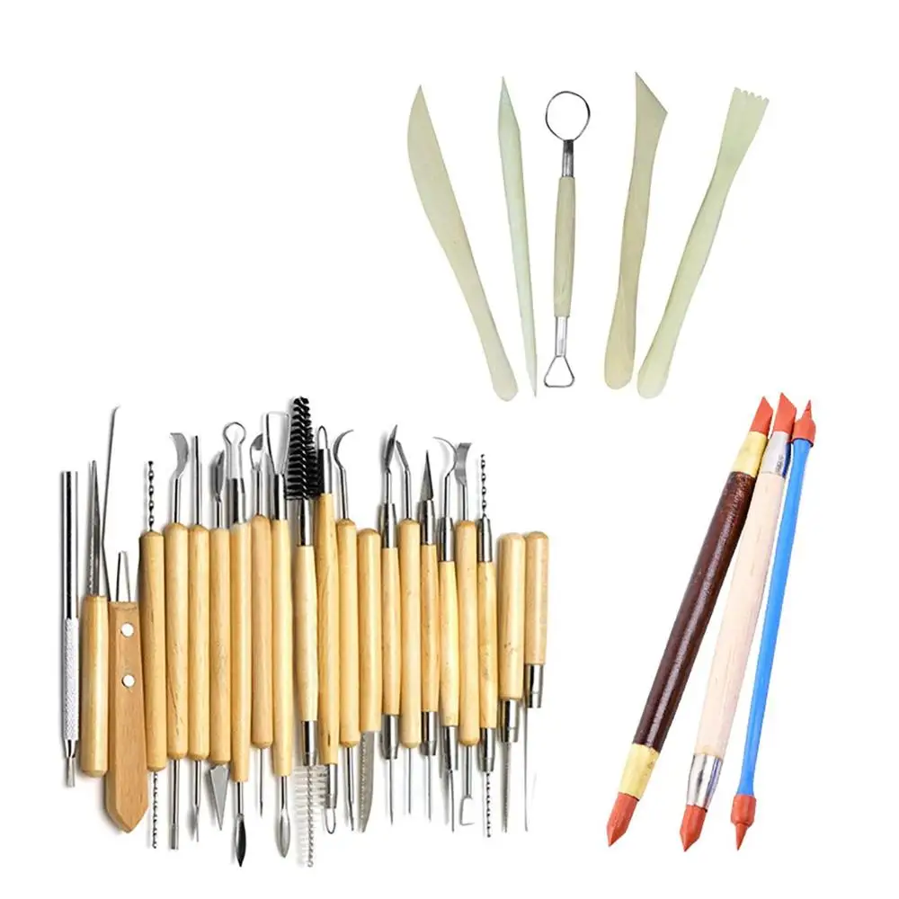 
2019 Ceramic Art Sculpture Sludge Carving Molding Tool Combination Suit Sculpting Pottery Sculpture Polymer Clay Tools 