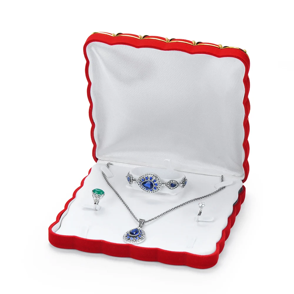 High Quality Green Velvet Ring Bracelet Jewelry Gift Box Wholesale Provide Custom