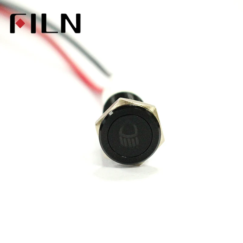 FILN 10mm Waterproof symbol Lamp 12V LED Car Boat LED Warning Dashboard Signal Lights Instrument Pilot light