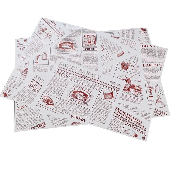 Brown kraft paper burger hamburger wrapper sandwich food packaging paper printed grease proof food wrapping paper