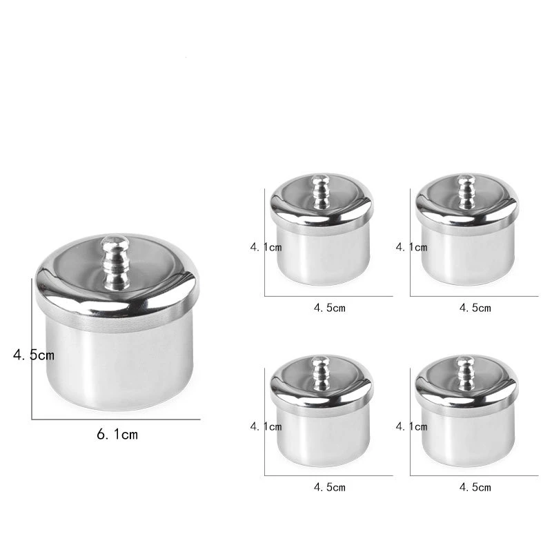 5pcs Nail art Acrylic  Powder Container Stainless Steel  Cup for Nail Art Care Shop