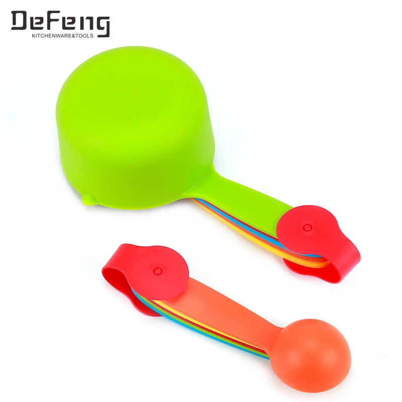 Набор цветных пластиковых мерных ложек, 10 шт.