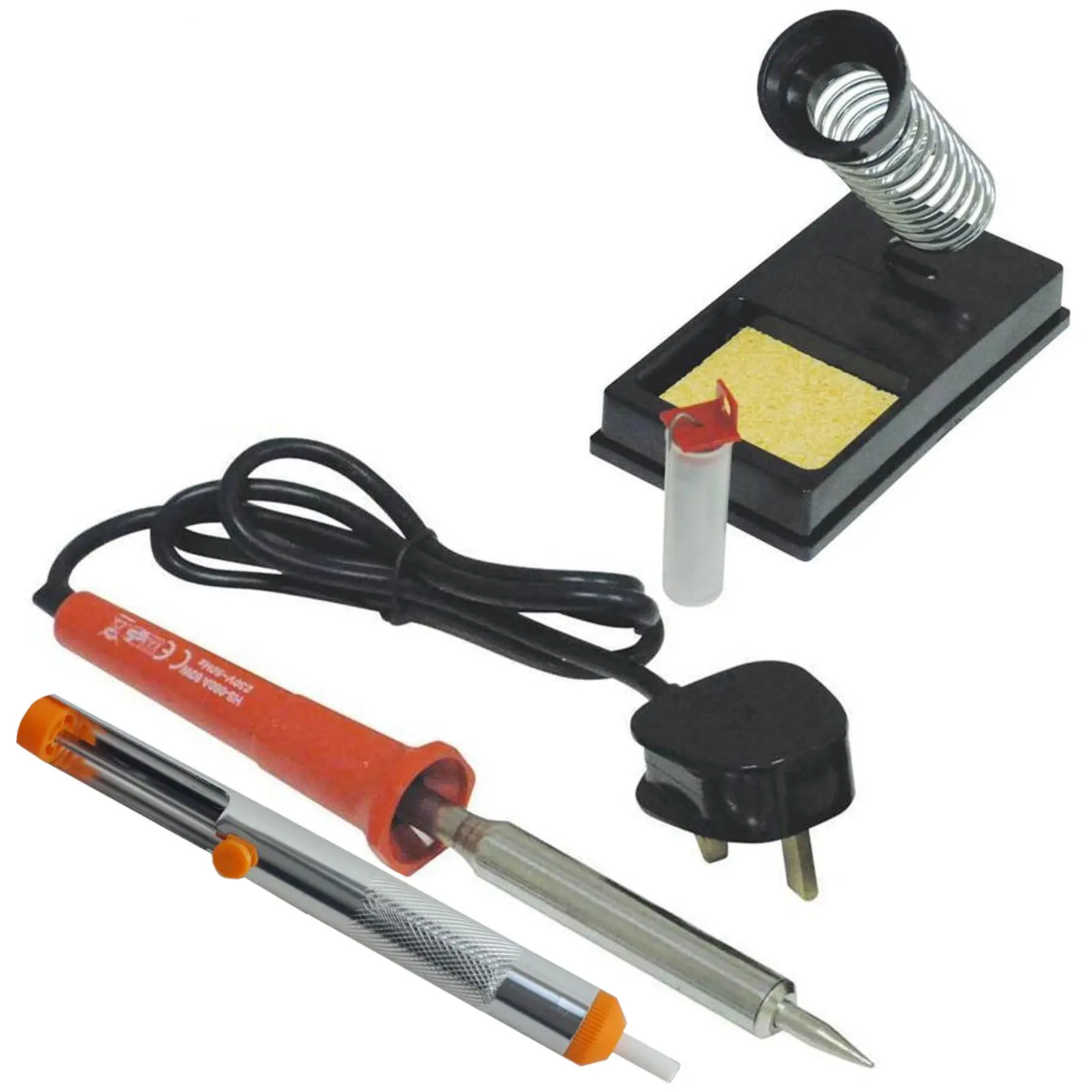
Soldering Iron Kit 40w Practical Stand Solder Pump 10g Wire Magnifying Glass Metal Soldering Kit 