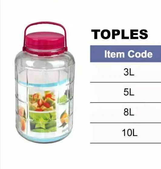 8L square strip glass wine jar with plastic screw  lid