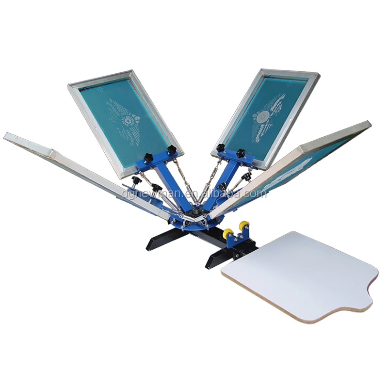 manual 4 color 1 station screen printing machine