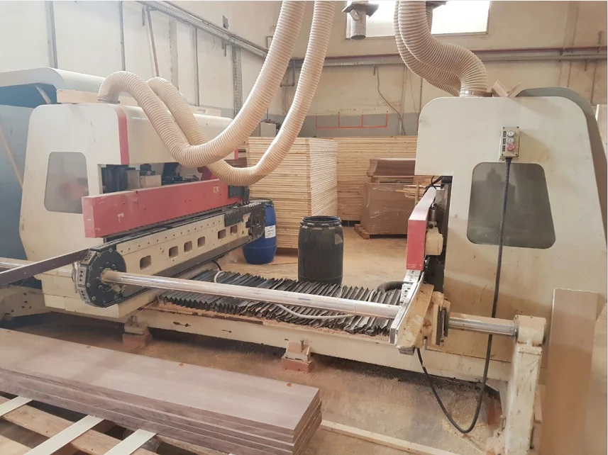 VH-MX21024B High Efficiency Laminate MDF Floor Click Profile  CNC Double End Tenoner
