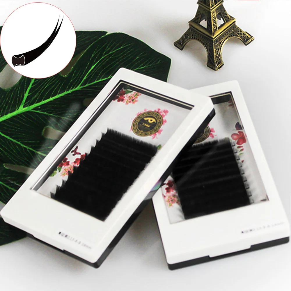 Choosing Length Premium J B C CC D curl Ellipse Flat Lashes Eyelash Extensions with Permanent Individual Eyelashes