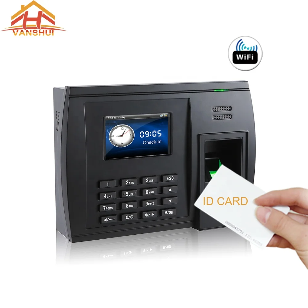 RFID Card and Biometric Fingerprint Time Attendance System with WIFI Function