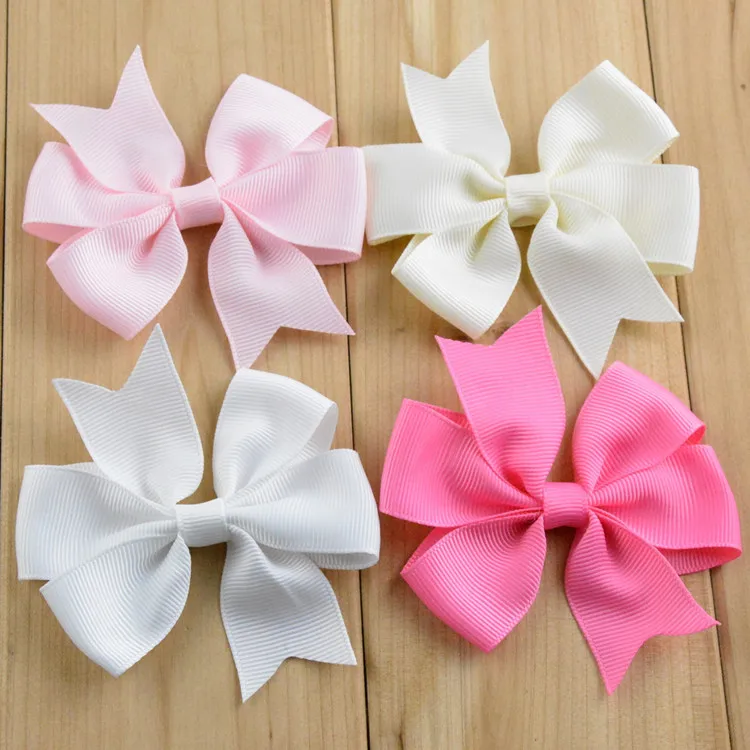 New best-selling 3 Inch  hair accessories V-shaped ribbed ribbon swallowtail bow without clip hair accessories