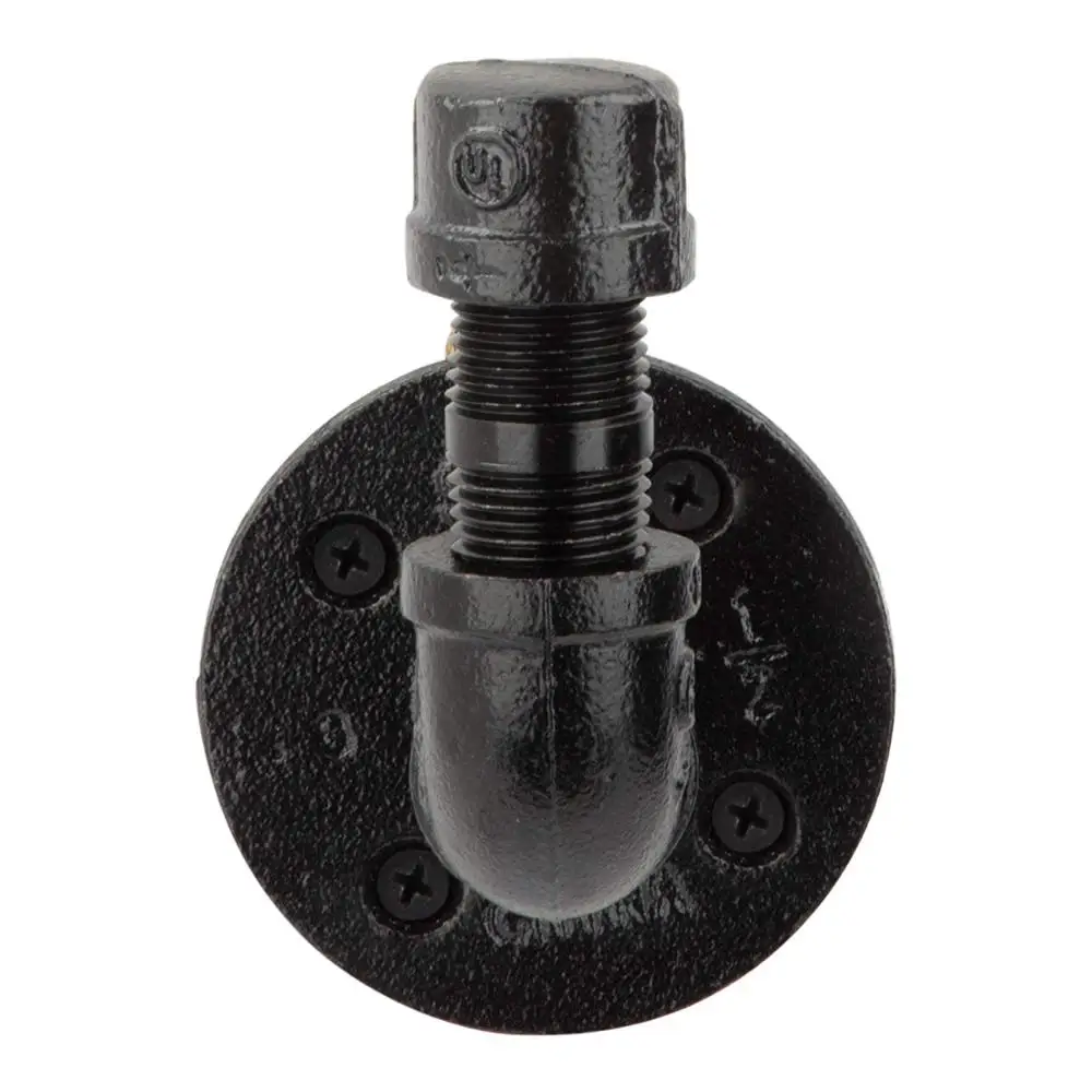 
Rustic and Chic Industrial Wall Mounted Iron Pipe Heavy Duty DIY Style Robe And Towel Coat Single Hook Kit 