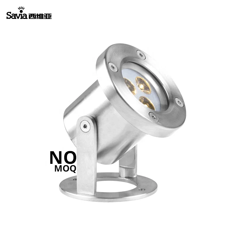 Savia outdoor led swimming pool light garden spotlight IP68 waterproof led light 3W stainless steel underwater fountain lights