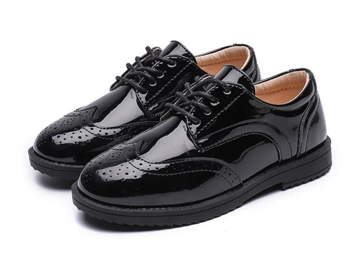 Обувь для школьников и выступлений Детская Классическая обувь для мальчиков черная обувь для униформы из искусственной кожи
