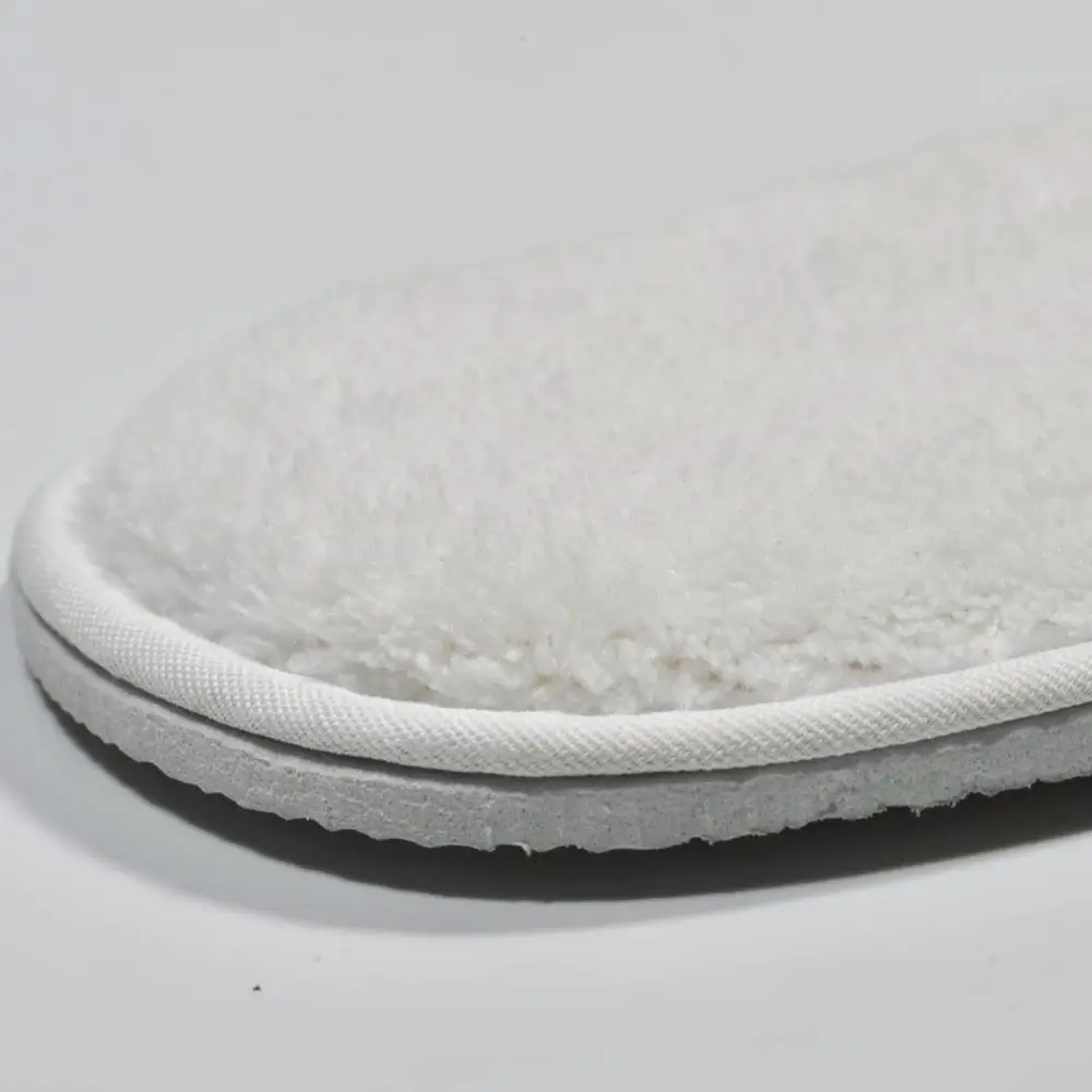 
five star white hotel slippers for four season with poly velvet terry waffle material 