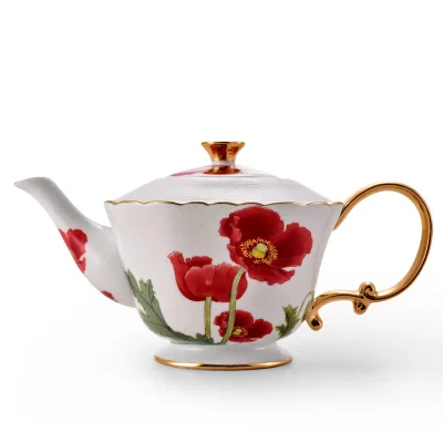 Wholesale High Quality New Bone China Coffee Set Gold Rim Tea Set Anaglyph Ceramic