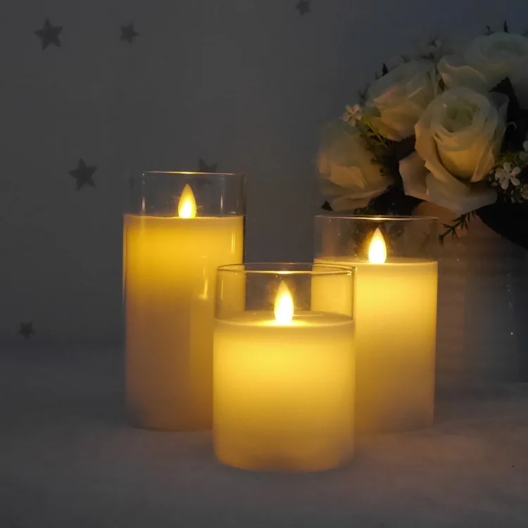 Wholesale led Glass Jar candle