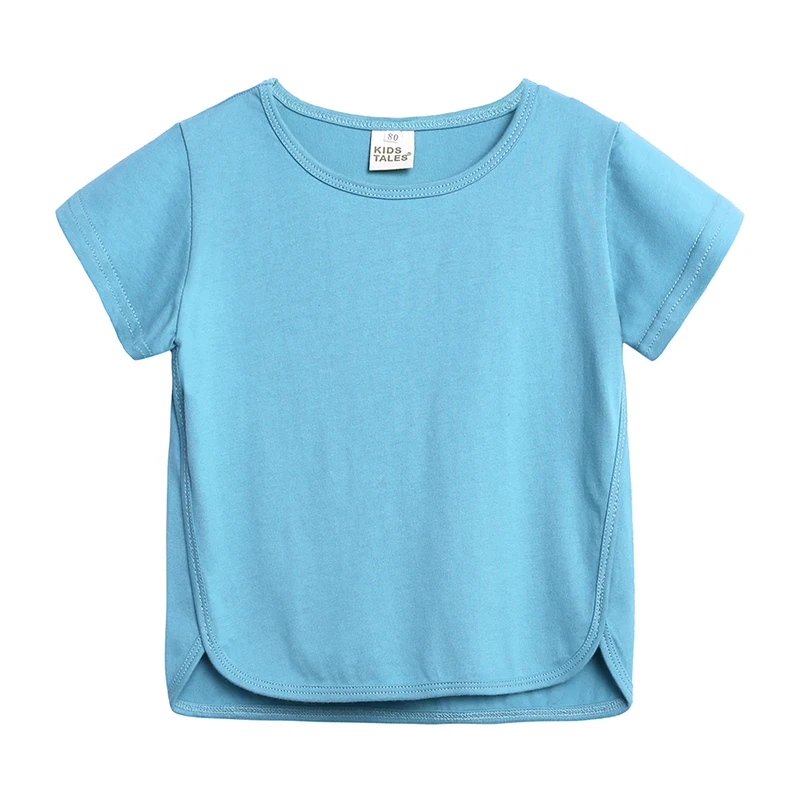 
Little Wholesale baby boy common soft cotton jersey binding Blank Macaron Color T shirt 