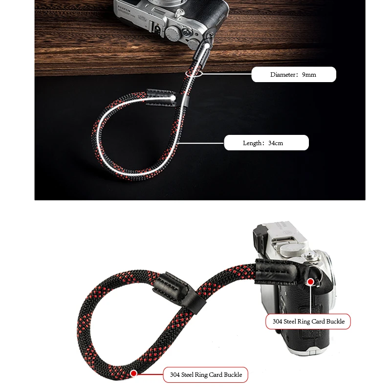 Custom Logo Nylon Adjustable Custom Wrist DSLR Camera Hand Strap for Nikon