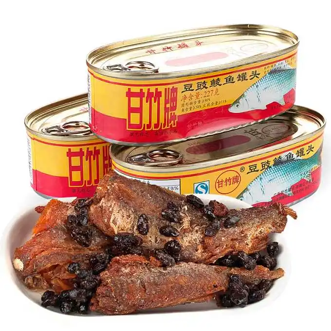 Консервированная жареная рыба с черной фасолью 160 г консервированные морские продукты