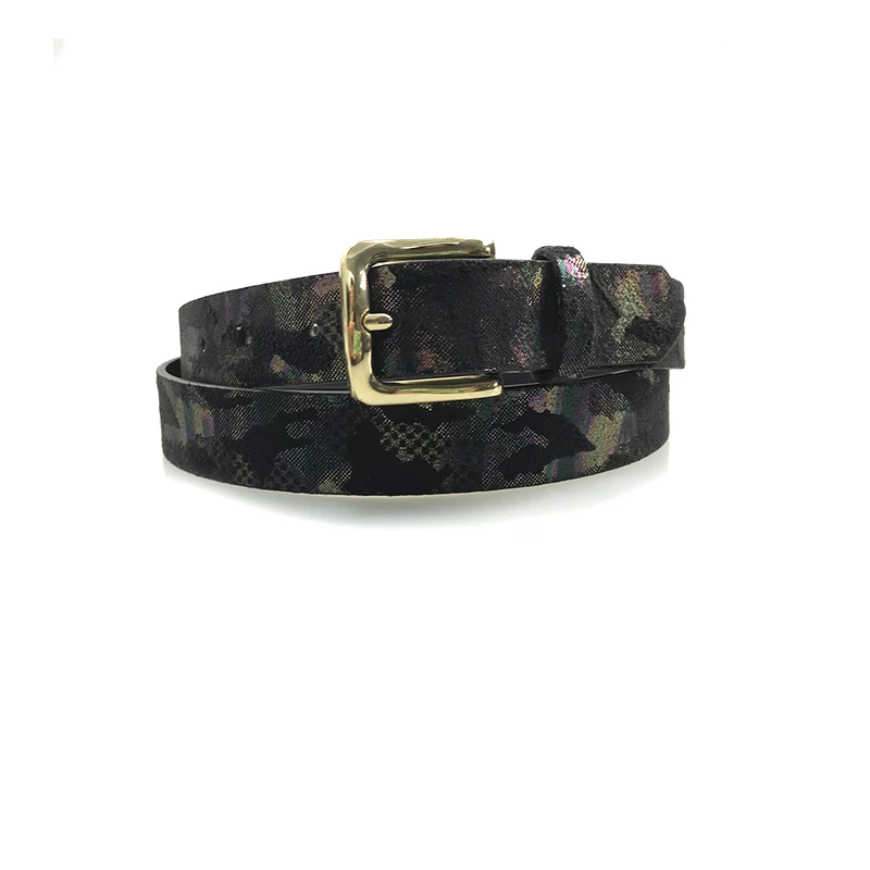 
Factory new designer fashion woman belt PU leather jeans bling bling colorful printed shiny black lady women belt 