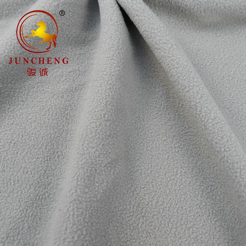 one side crushed comfortable knitted 100 polyester polar fleece fabric for garments