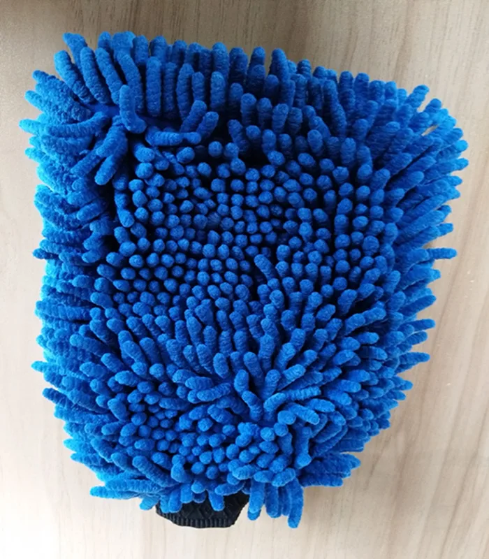 Microfiber single chenille mesh sponge Car wash mitt  for car cleaning and care