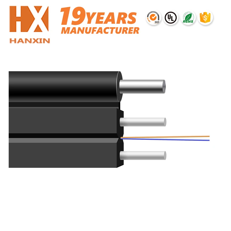 2 core G657 Оптическое волокно FTTH открытый ответвительный кабель