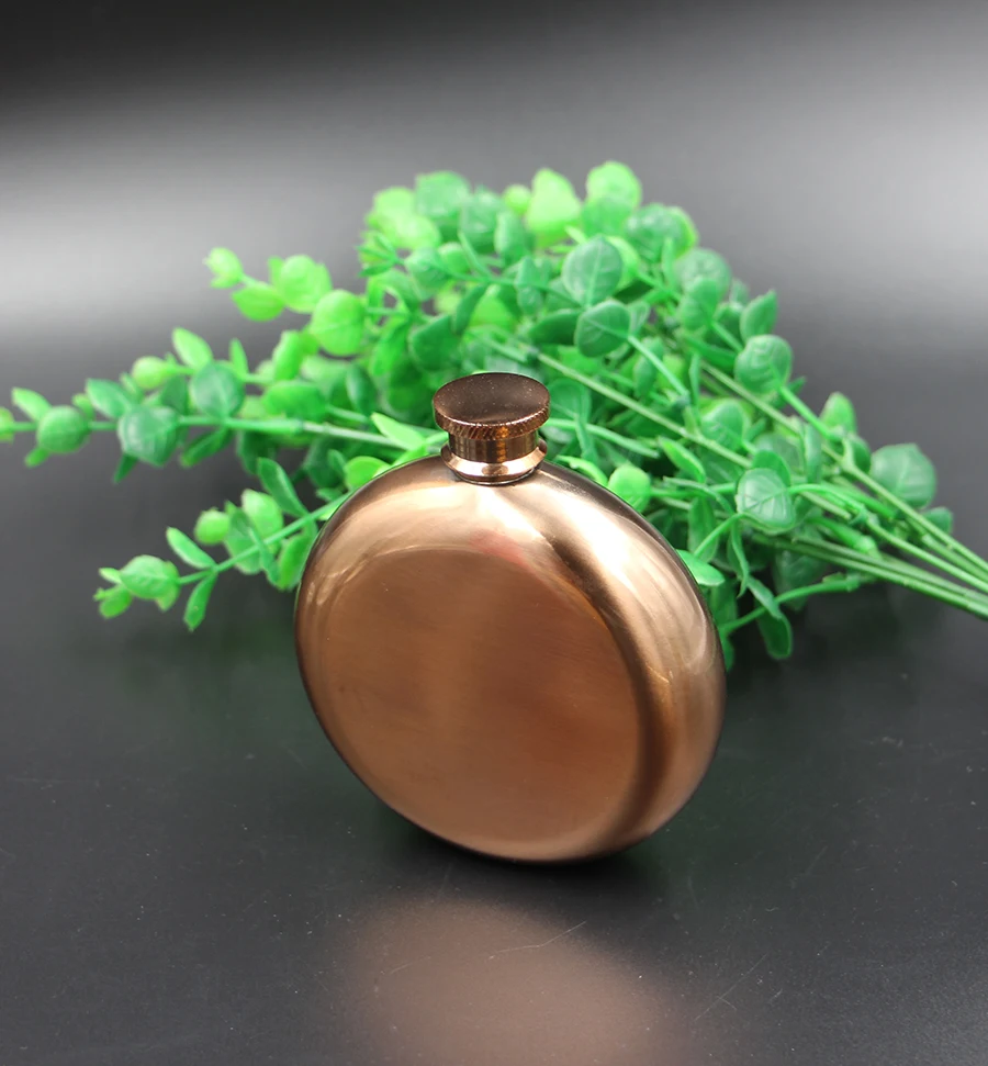 Copper-Plated 18/8 Stainless Steel 8ounce hip flask, 8oz Gold Pocket Flask Set,
