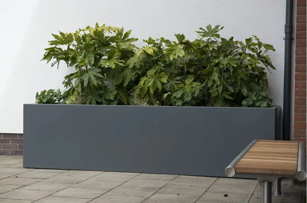 Powder coated aluminum rectangular planters