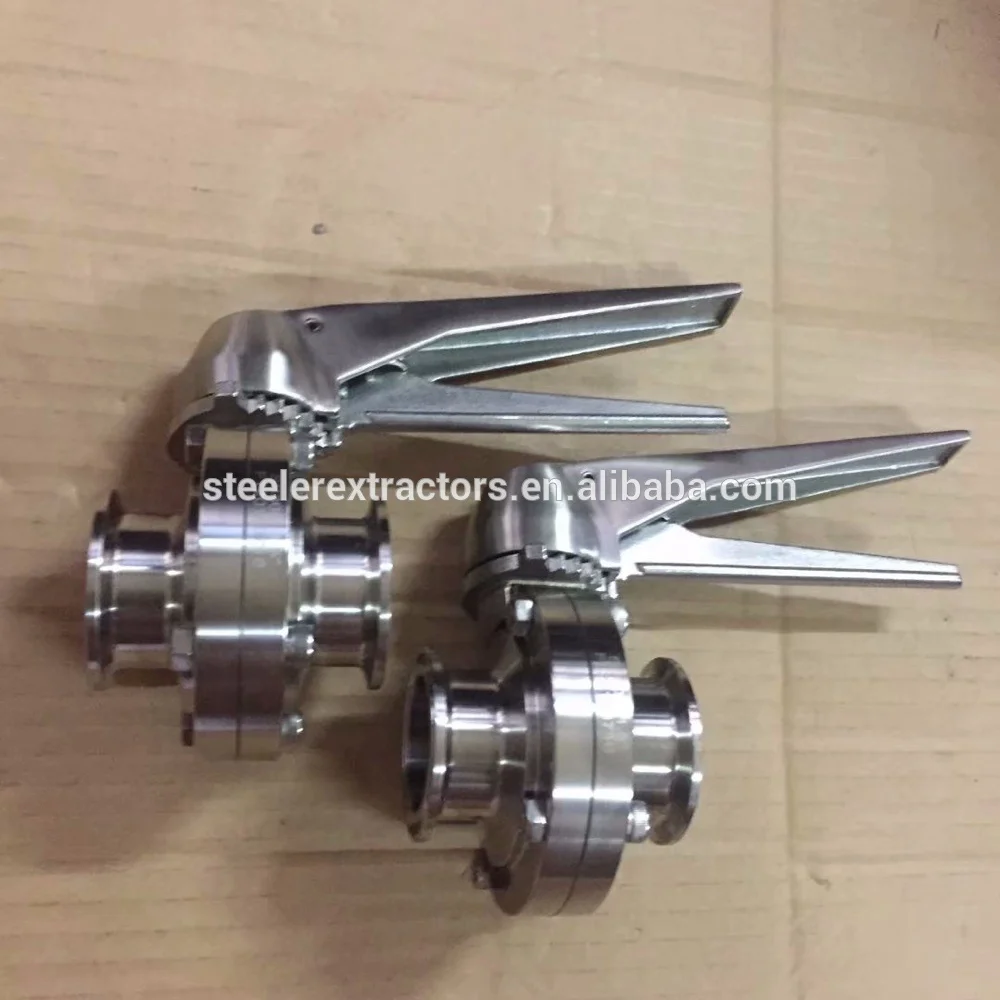 Санитарный трилампа SS304/SS316L/клапан-бабочка с наружной резьбой триггером SS304 Multupositon