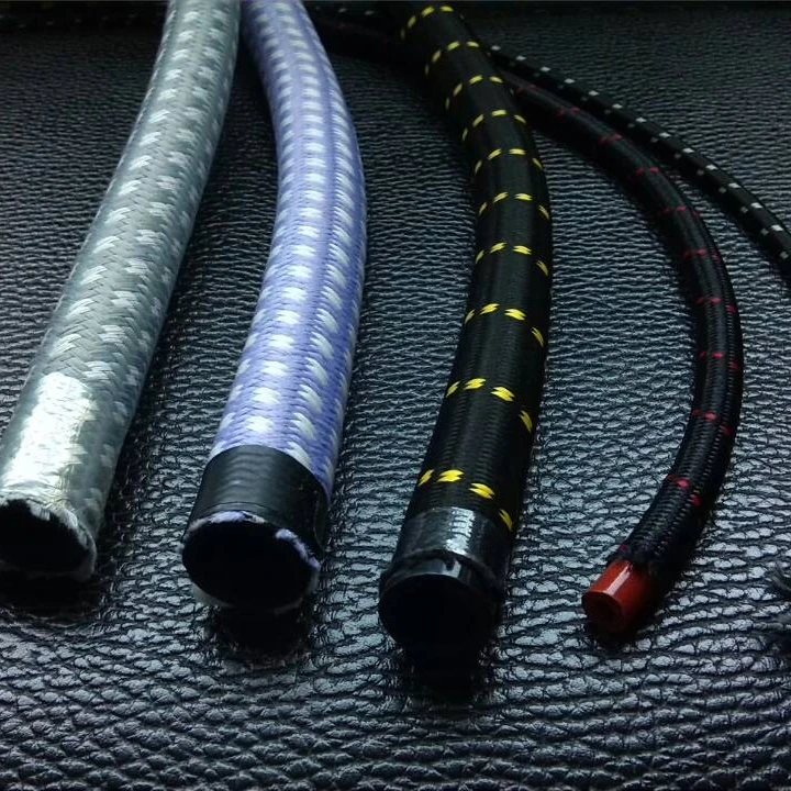 Silicone rubber braided hose outside braided different type of the yarn or wire silicone rubber braided hose