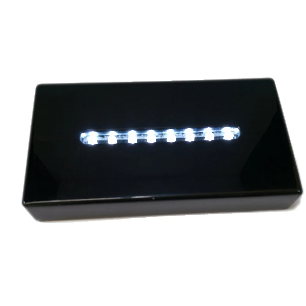 
BOSHI White Lights Piano Black Lacquer Wooden Led Light Base for Centerpieces 