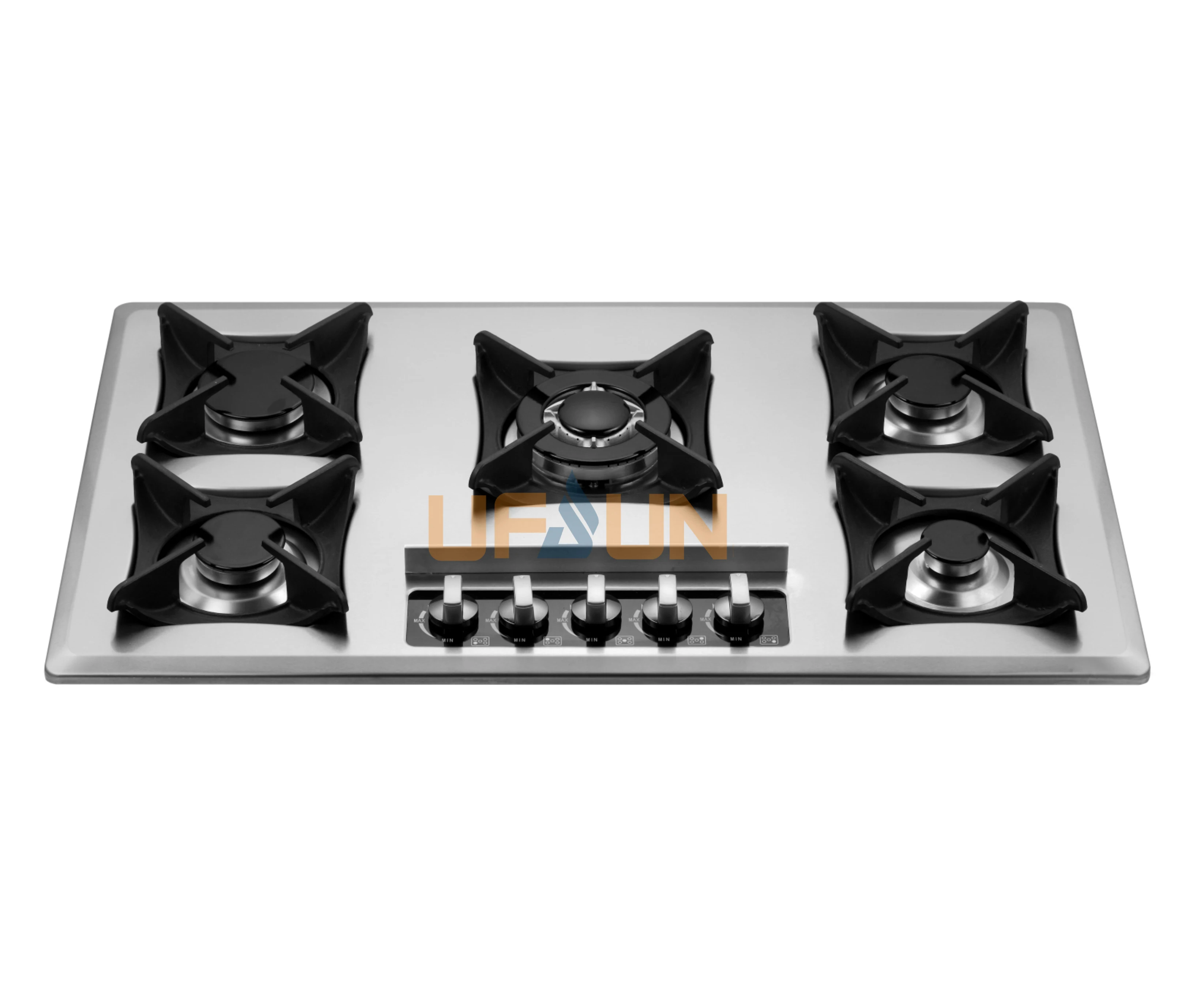 Heavy Cast Iron pan support gas hob with blue flame sabaf burner built-in cooking use gas stove