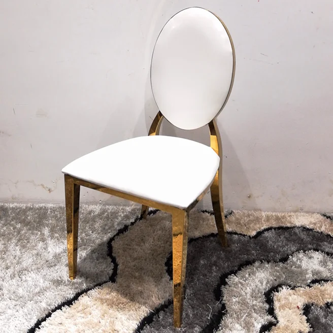 Golden modern leather wedding dining room dinning stainless steel chair louis chair