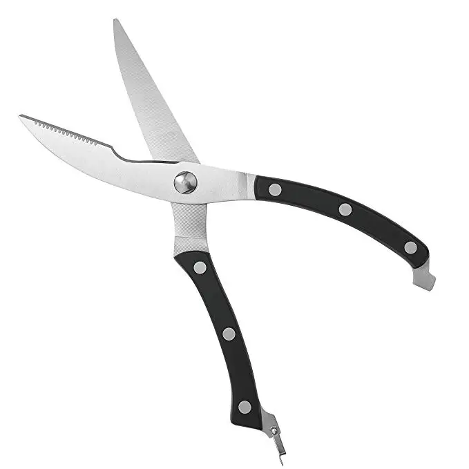 Hot sale Heavy Duty Stainless Steel Kitchen Shears Poultry Scissors With Spring Loaded Handle