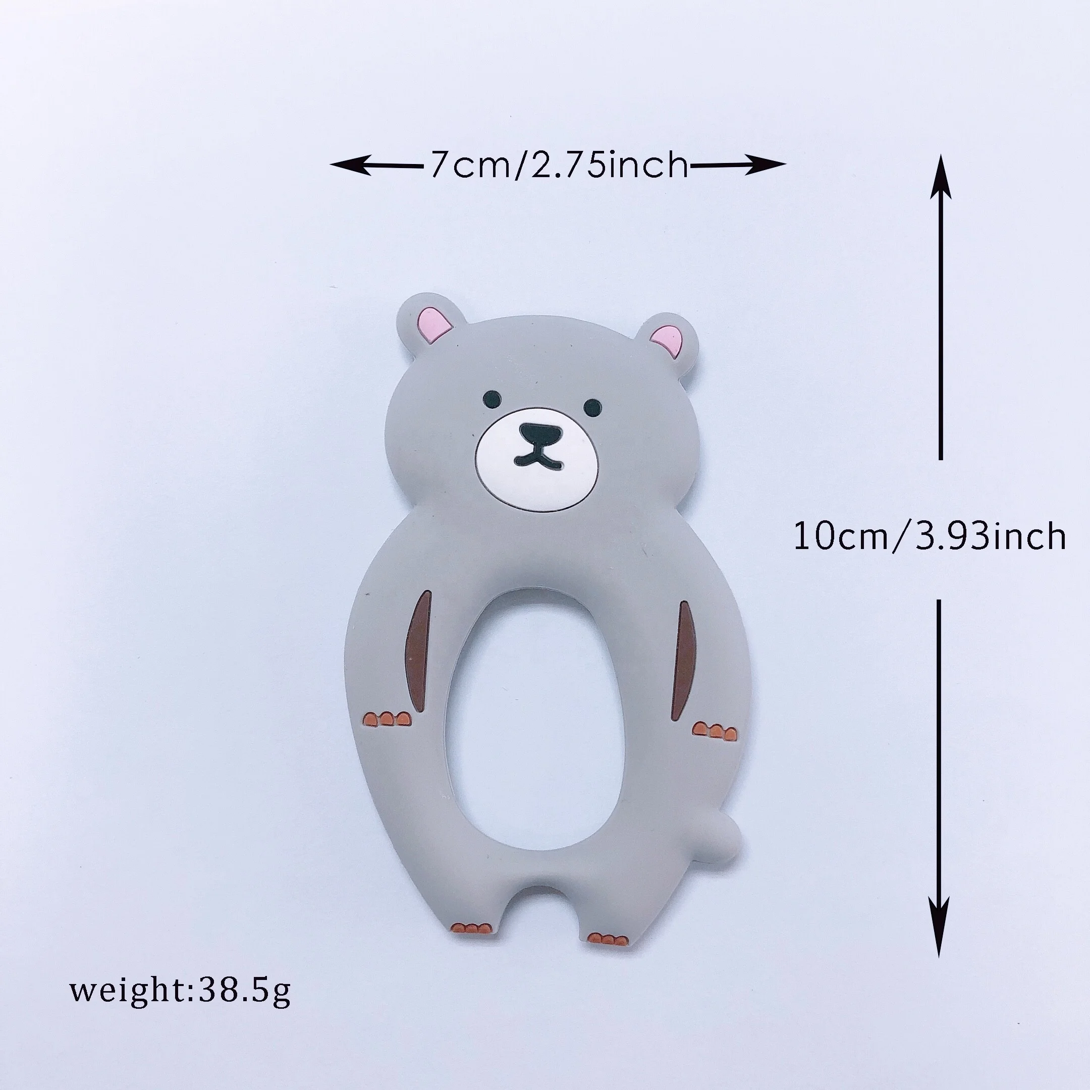 Baby Teething Toys BPA Free Silicone Teether Chew Egg with Pacifier Clip Cute and Effective Pain Relief (Brown Bear)