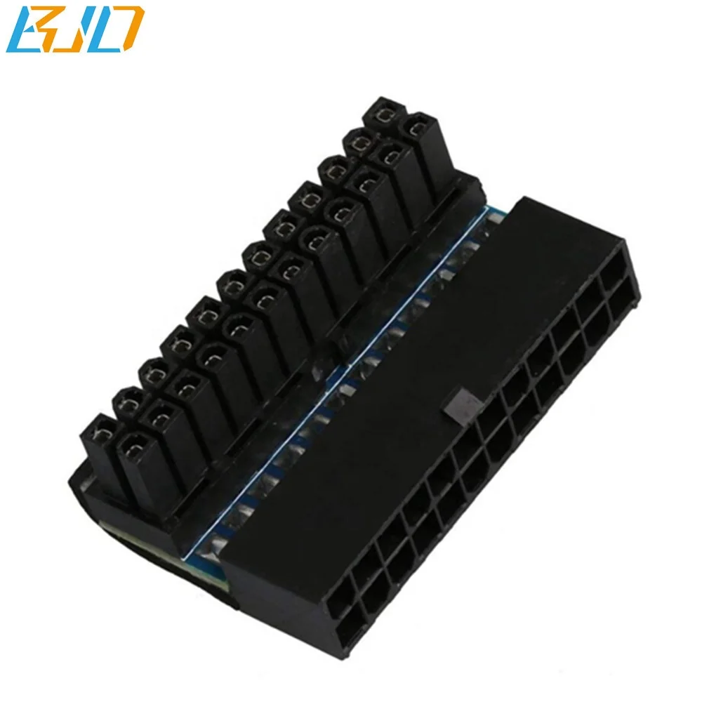 Штекер 24 блок питания ATX до 24 Pin Женский 90 правый угол адаптер для настольного ПК питания