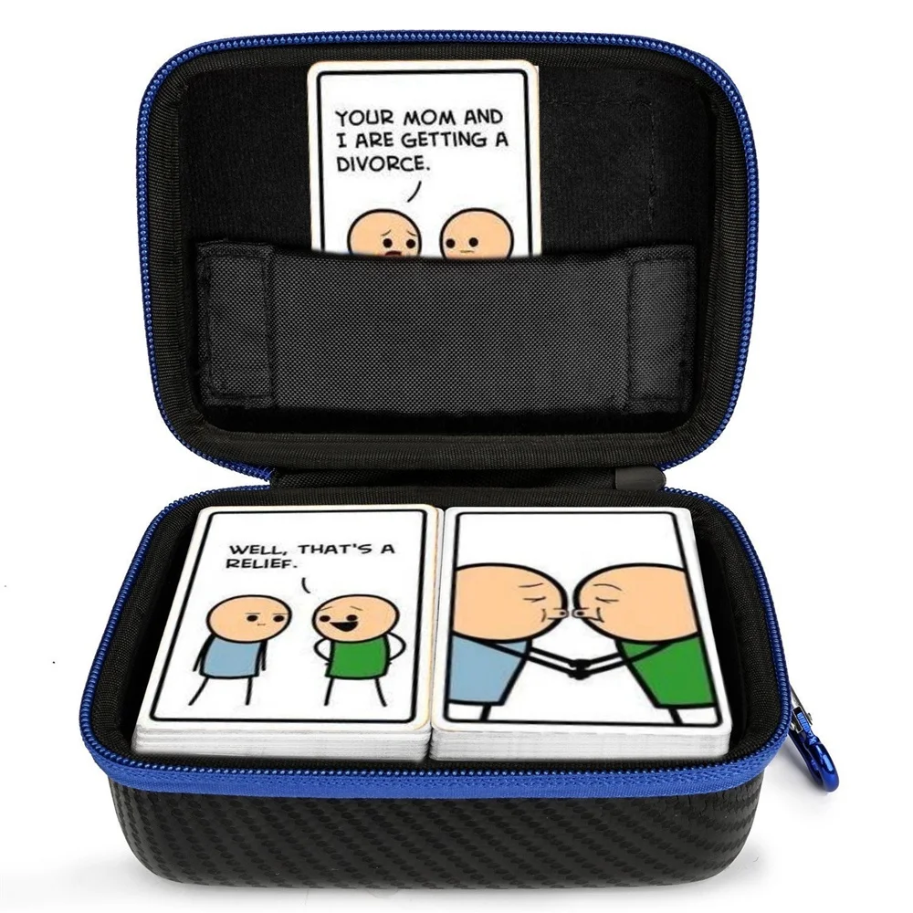 Custom Games Advertising Cards Game Set in Travel Zipper Hard Case with Carabiner