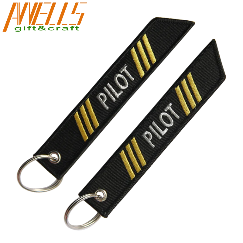Customization Superior Quality Flight Keychains Blank Tags Custom Embroidery Design Your Own Key Tag