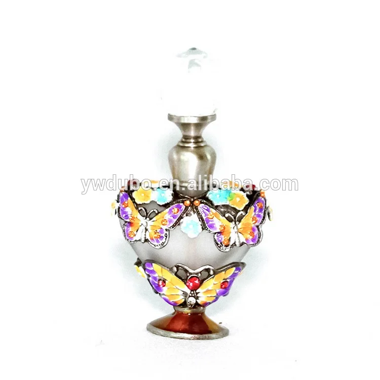 5ml Metal Alloy Butterfly Dragonfly Design Empty Glass Perfume Bottle Essential 0il Refillable Heart Shape Bottles#59697D