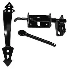 Automatic Decorative Thumb Gate Latch Black