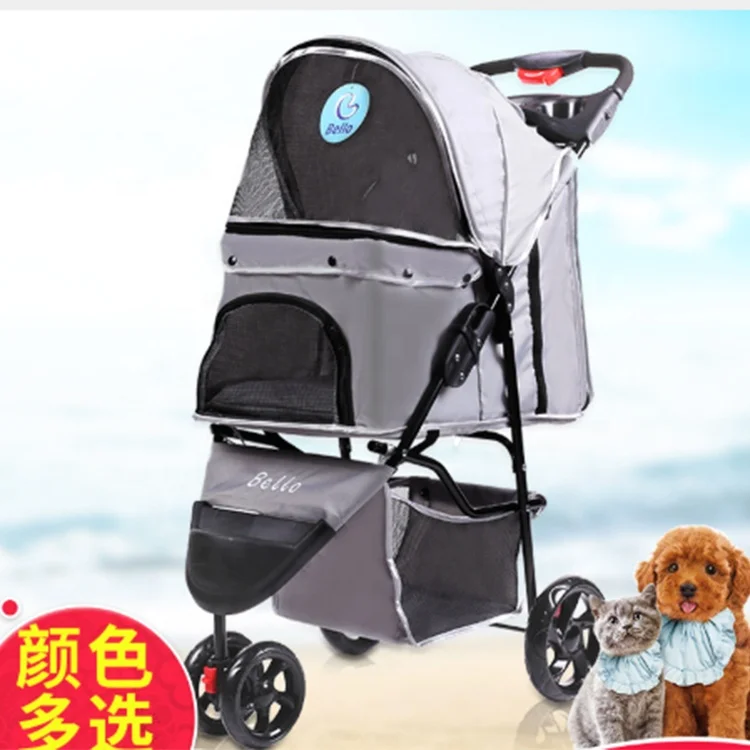 High Quality Four Wheels Folding Outdoor Custom Print Pet Cart for Dogs