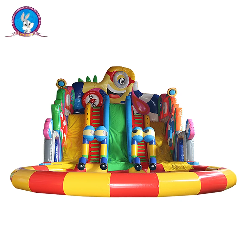 Highly cost effective sale water inflatable park slide with pool
