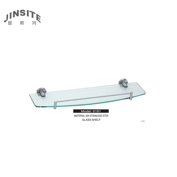 Modern style corner glass shelf for bathroom